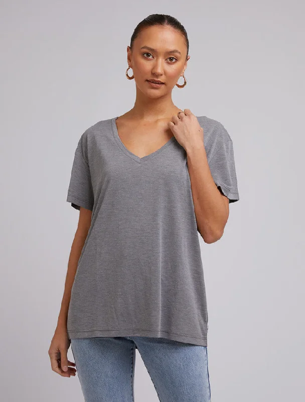 Silent Theory Harper Vee Tee Grey Marle