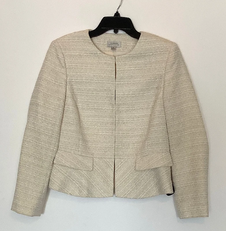 Blazer By Tahari By Arthur Levine In Cream, Size: M