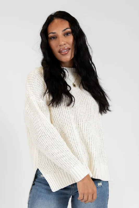 Everyday Feelings Ivory Chenille Waffle Knit Sweater