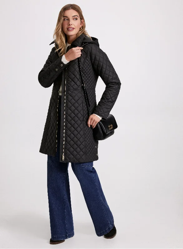 Diamond Quilted Puffer Coat