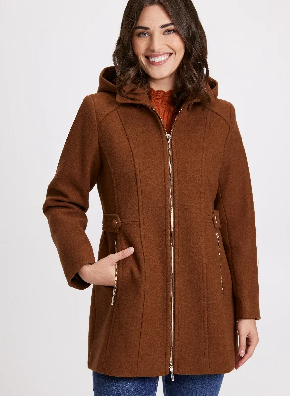 Stretch Wool-Blend Coat